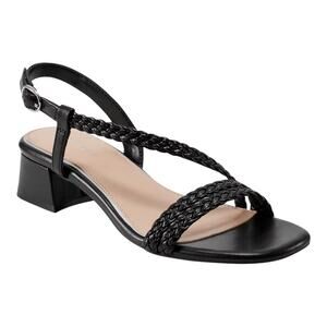 Easy Spirit Women's Sagie Block Heel Dress Sandals Black Size 8 1/2 M